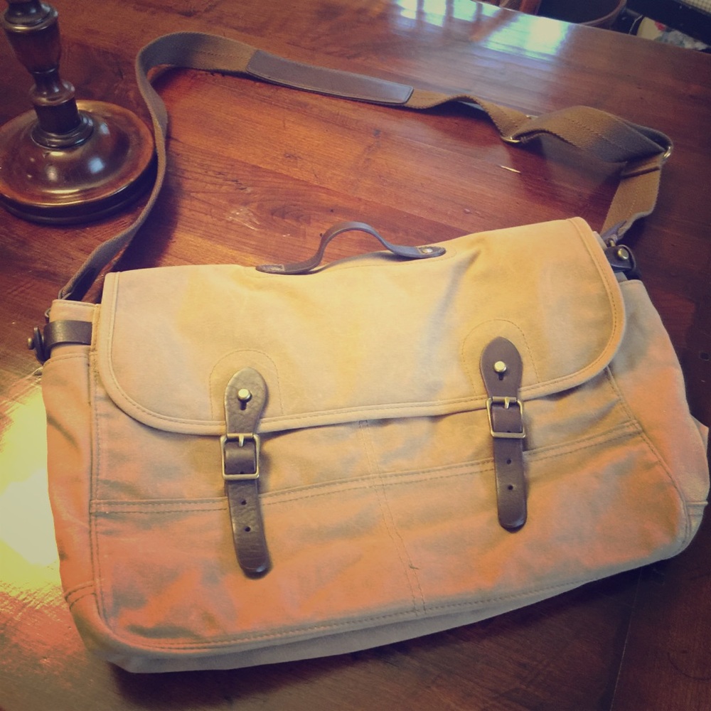 J. Crew waxed cotton Abingdon messenger bag